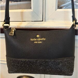 Kate Spade Black Glitter Crossbody with Gold Hardware #crossbody #katespade